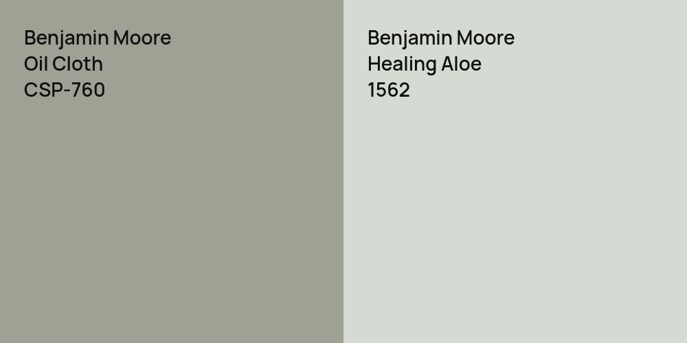 Benjamin Moore Oil Cloth vs. Benjamin Moore Healing Aloe