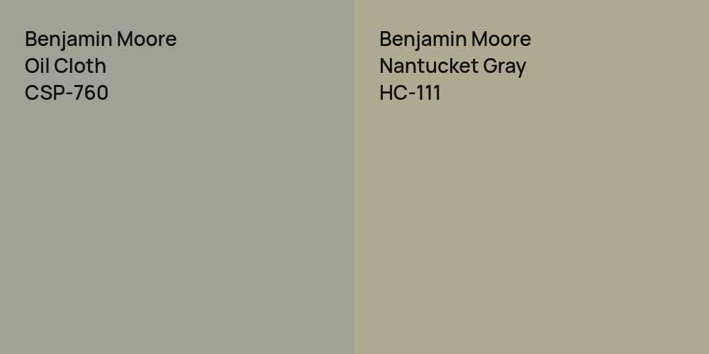 Benjamin Moore Oil Cloth vs. Benjamin Moore Nantucket Gray