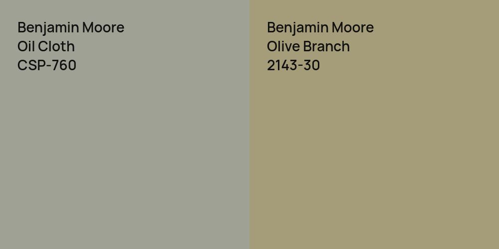 Benjamin Moore Oil Cloth vs. Benjamin Moore Olive Branch