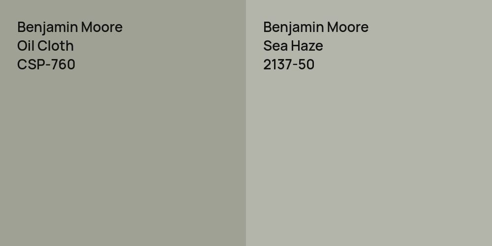 Benjamin Moore Oil Cloth vs. Benjamin Moore Sea Haze