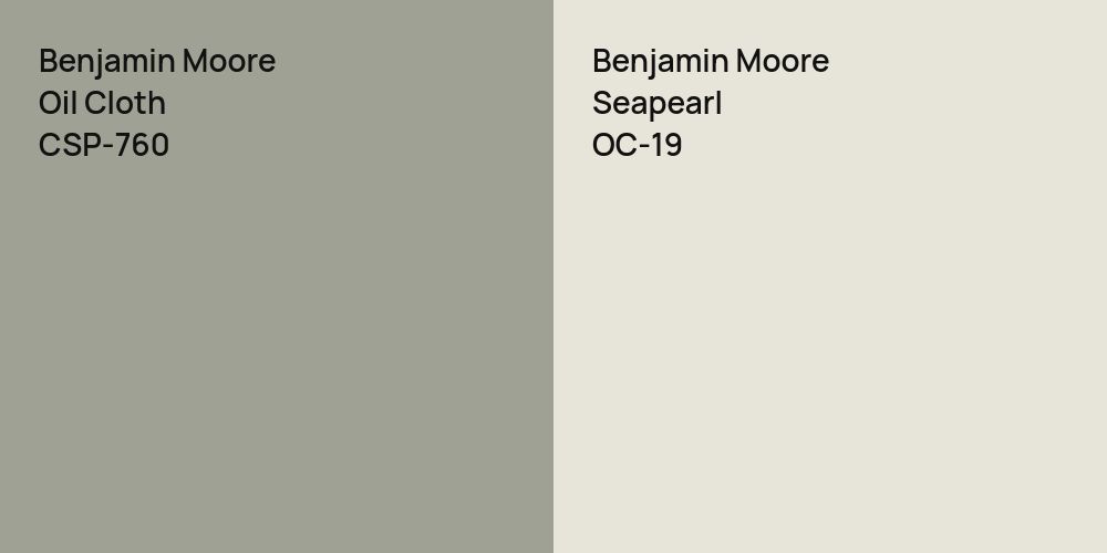 Benjamin Moore Oil Cloth vs. Benjamin Moore Seapearl