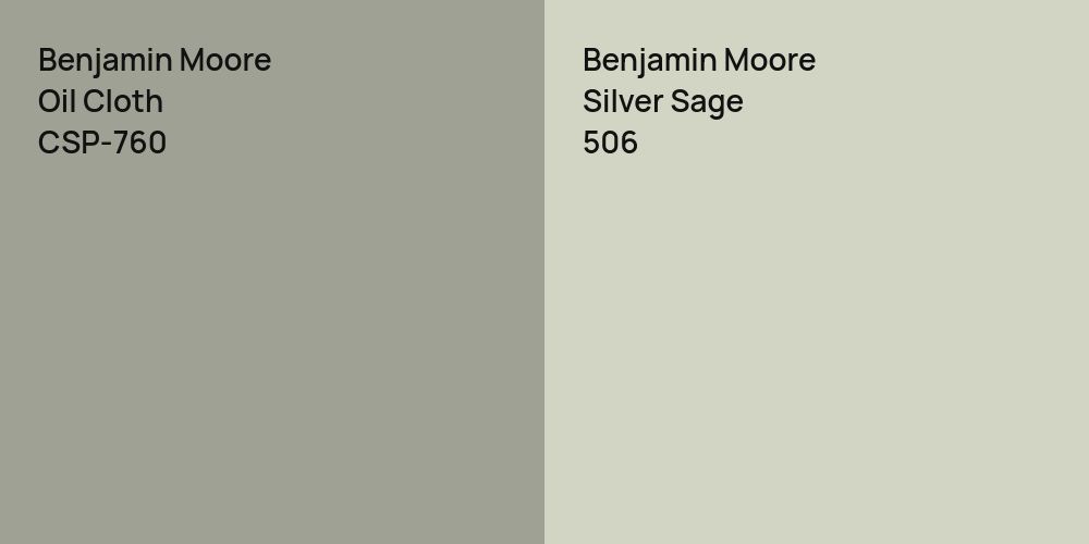 Benjamin Moore Oil Cloth vs. Benjamin Moore Silver Sage