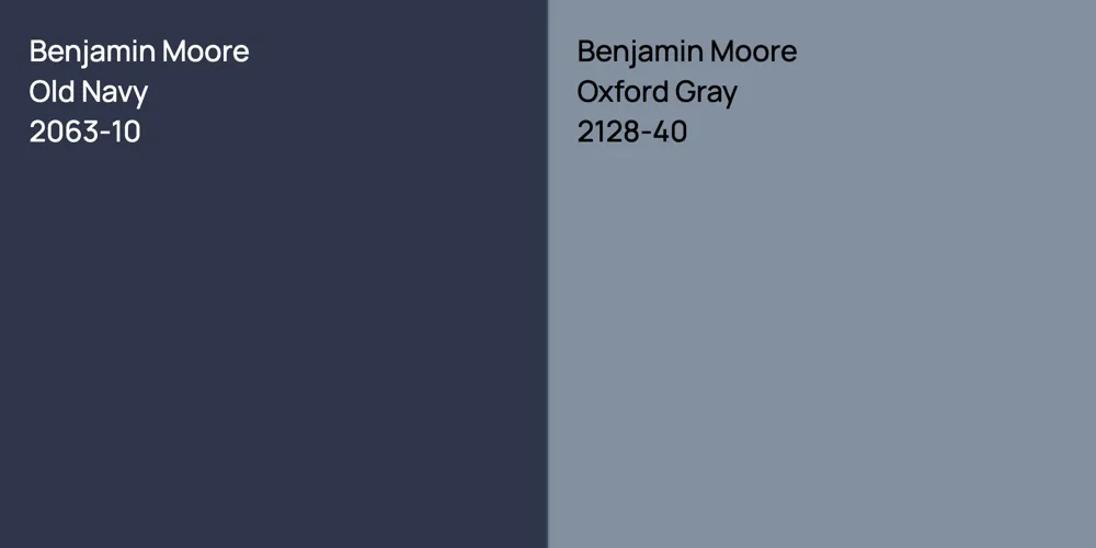 Benjamin Moore Old Navy vs. Benjamin Moore Oxford Gray