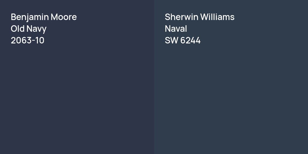 Benjamin Moore Old Navy vs. Sherwin Williams Naval