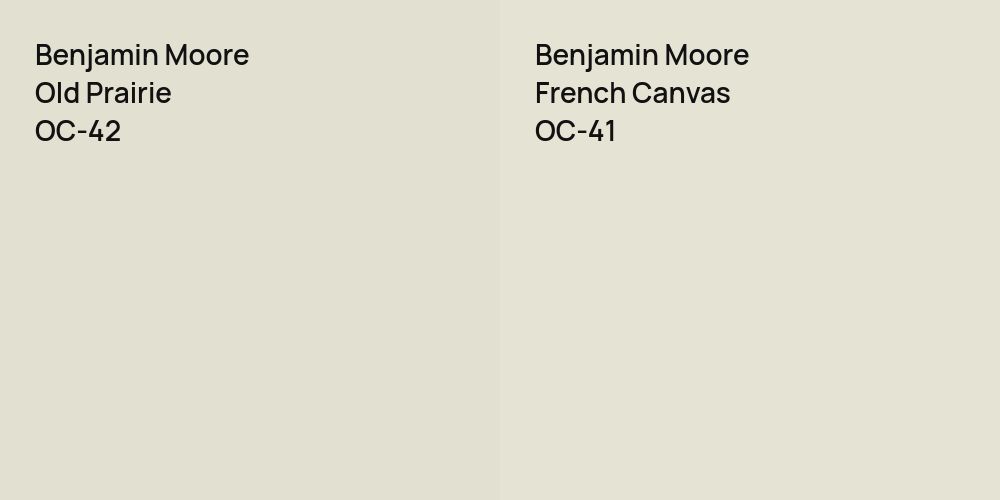 Benjamin Moore Old Prairie vs. Benjamin Moore French Canvas