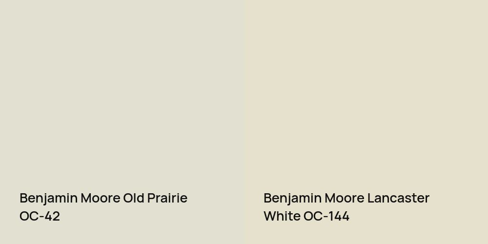 Benjamin Moore Old Prairie vs. Benjamin Moore Lancaster White