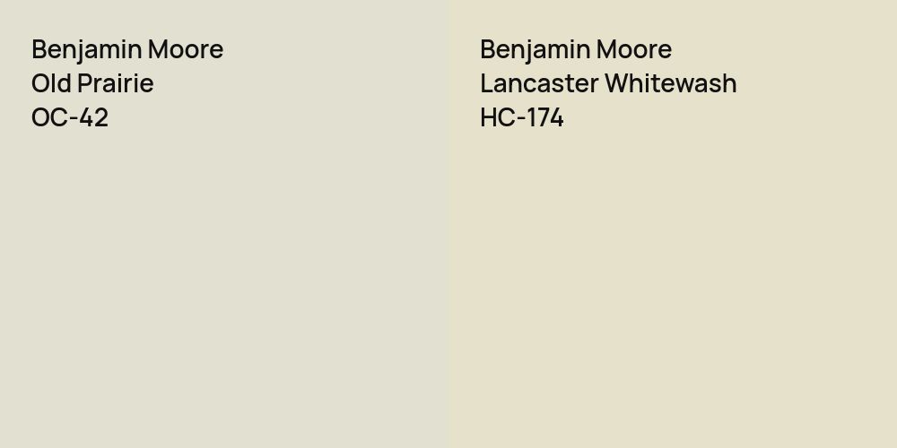 Benjamin Moore Old Prairie vs. Benjamin Moore Lancaster Whitewash