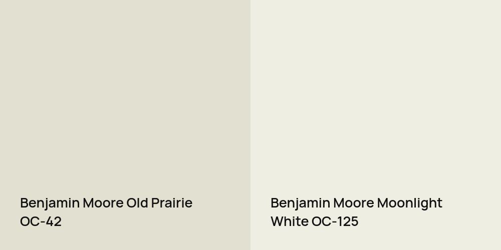 Benjamin Moore Old Prairie vs. Benjamin Moore Moonlight White