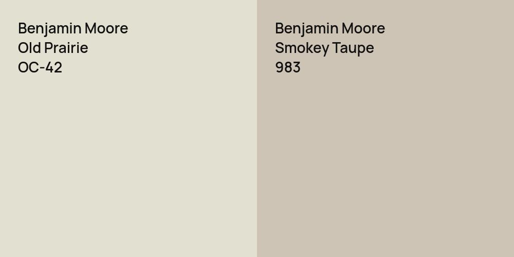 Benjamin Moore Old Prairie vs. Benjamin Moore Smokey Taupe