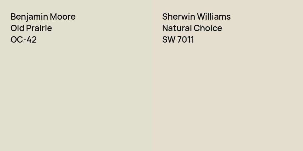 Benjamin Moore Old Prairie vs. Sherwin Williams Natural Choice