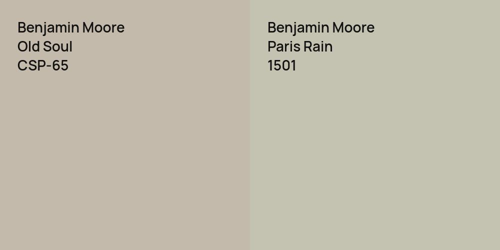 Benjamin Moore Old Soul vs. Benjamin Moore Paris Rain