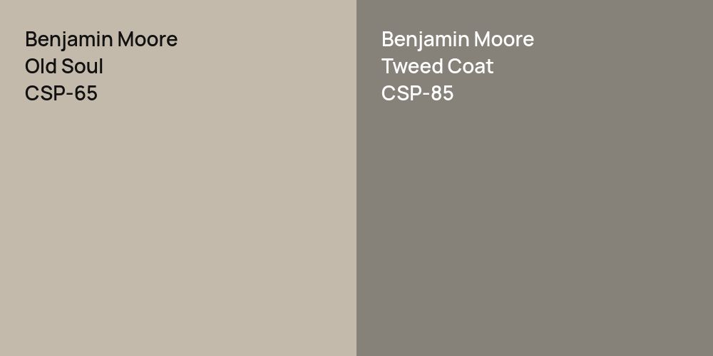 Benjamin Moore Old Soul vs. Benjamin Moore Tweed Coat