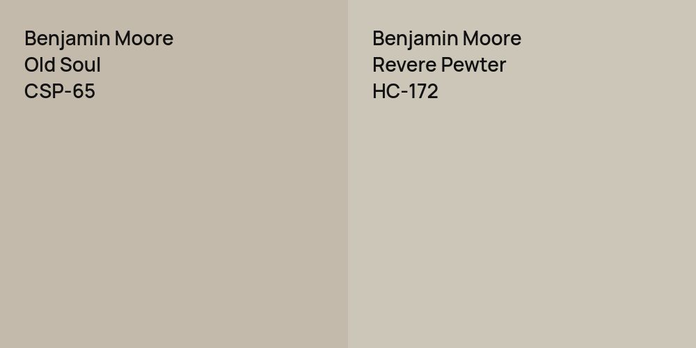 Benjamin Moore Old Soul vs. Benjamin Moore Revere Pewter