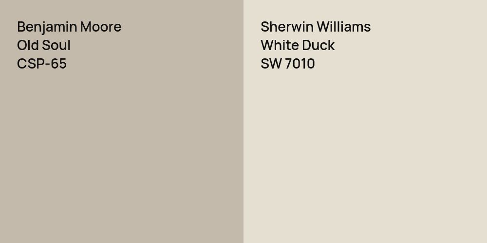 Benjamin Moore Old Soul vs. Sherwin Williams White Duck