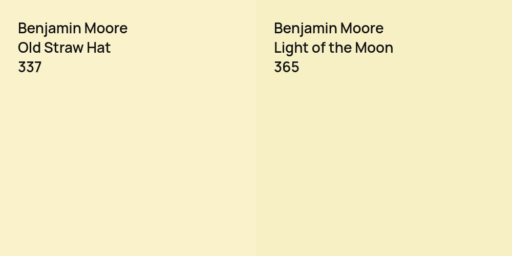 Benjamin Moore Old Straw Hat vs. Benjamin Moore Light of the Moon