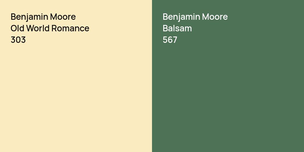 Benjamin Moore Old World Romance vs. Benjamin Moore Balsam