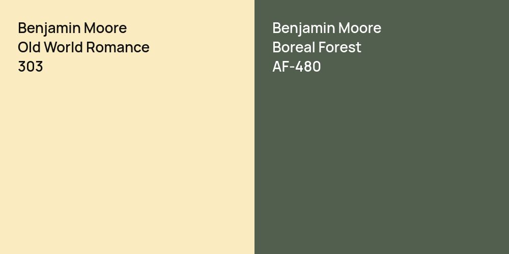 Benjamin Moore Old World Romance vs. Benjamin Moore Boreal Forest