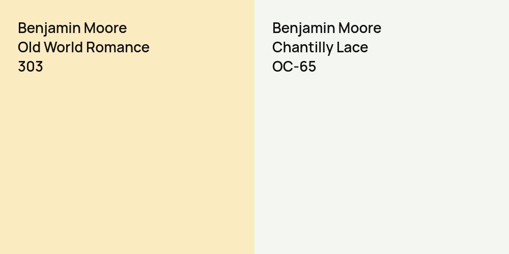 Benjamin Moore Old World Romance vs. Benjamin Moore Chantilly Lace