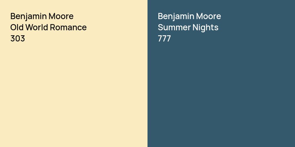 Benjamin Moore Old World Romance vs. Benjamin Moore Summer Nights