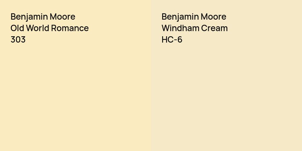 Benjamin Moore Old World Romance vs. Benjamin Moore Windham Cream