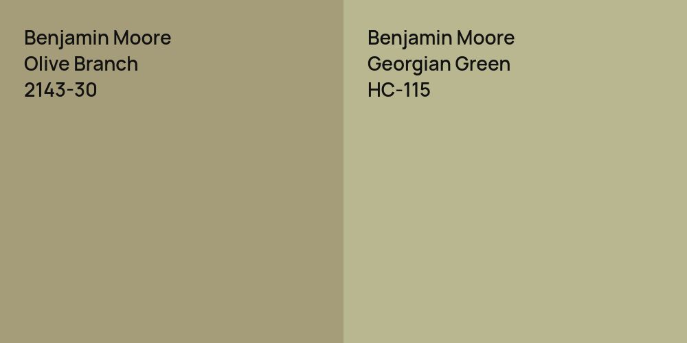 Benjamin Moore Olive Branch vs. Benjamin Moore Georgian Green