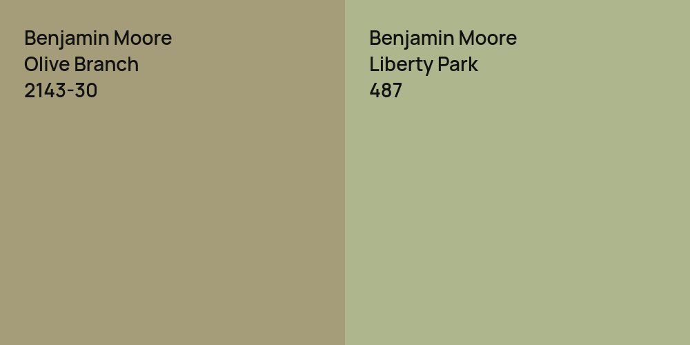 Benjamin Moore Olive Branch vs. Benjamin Moore Liberty Park