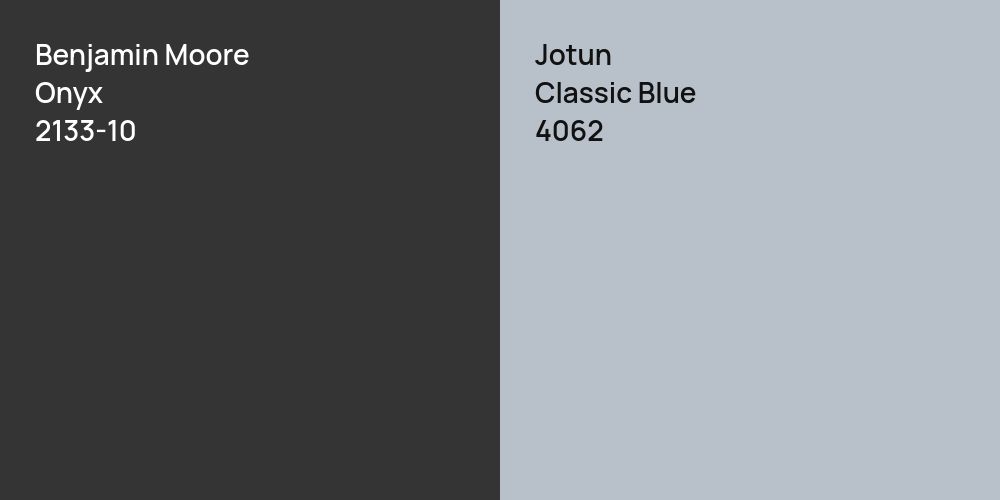 Benjamin Moore Onyx vs. Jotun Classic Blue