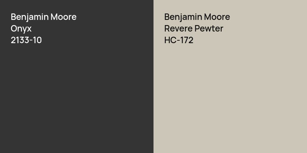 Benjamin Moore Onyx vs. Benjamin Moore Revere Pewter