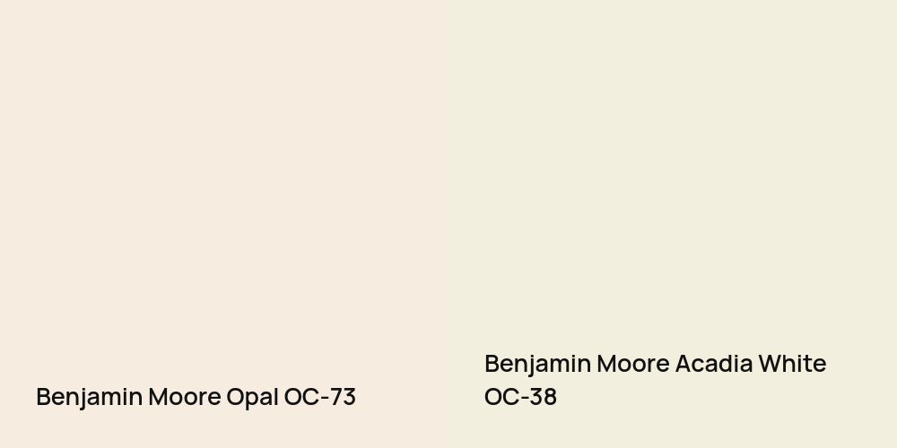 Benjamin Moore Opal vs. Benjamin Moore Acadia White