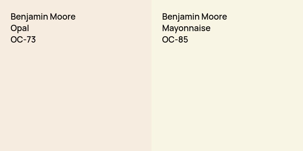 Benjamin Moore Opal vs. Benjamin Moore Mayonnaise