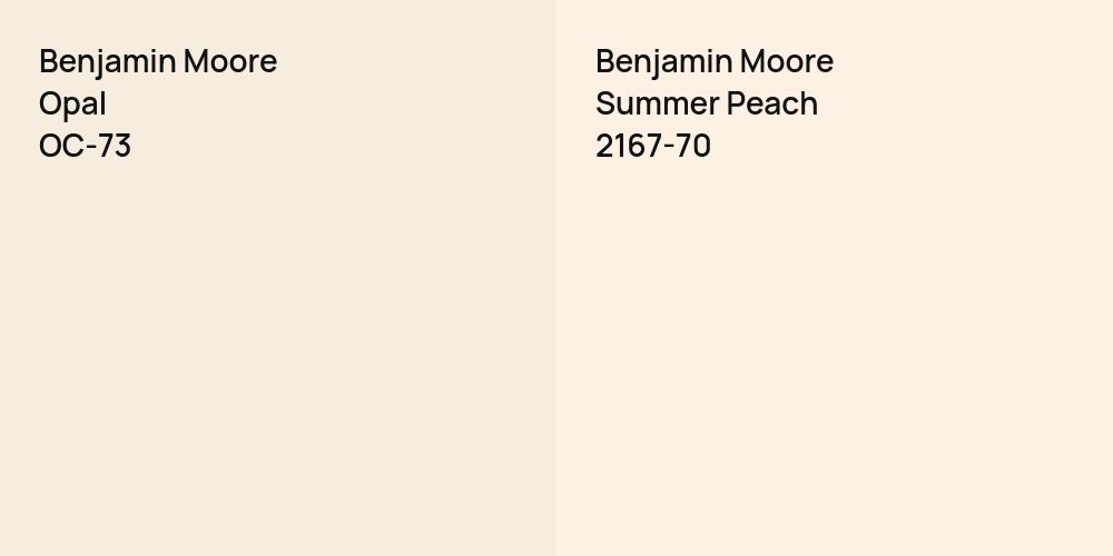 Benjamin Moore Opal vs. Benjamin Moore Summer Peach