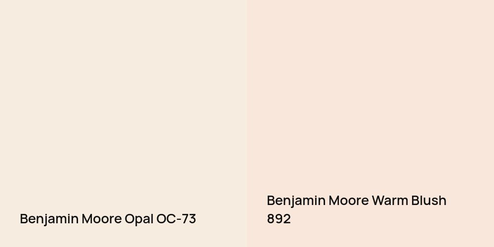 Benjamin Moore Opal vs. Benjamin Moore Warm Blush