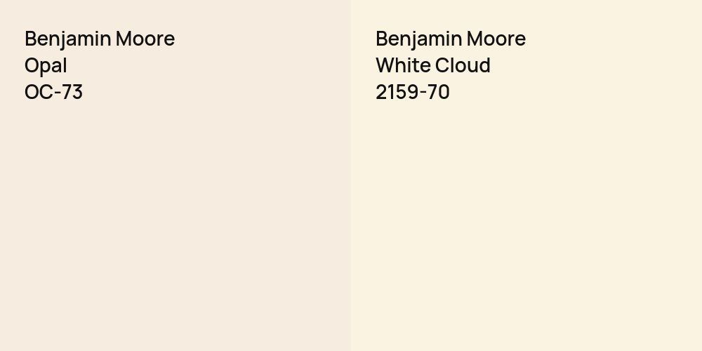 Benjamin Moore Opal vs. Benjamin Moore White Cloud