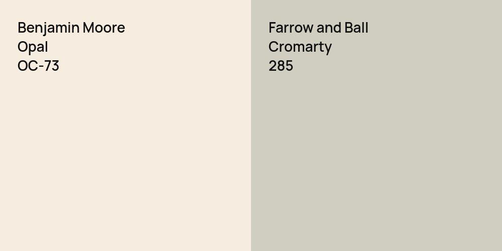 Benjamin Moore Opal vs. Farrow and Ball Cromarty