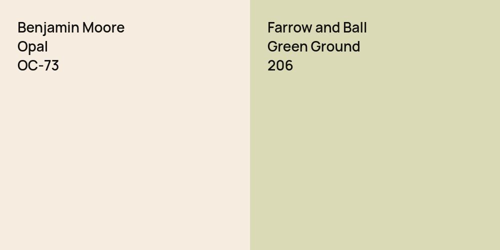 Benjamin Moore Opal vs. Farrow and Ball Green Ground