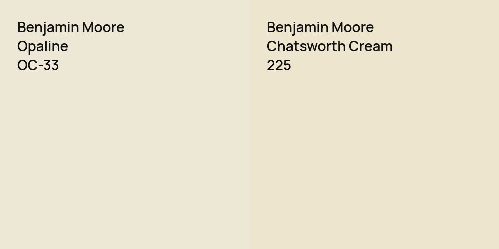 Benjamin Moore Opaline vs. Benjamin Moore Chatsworth Cream