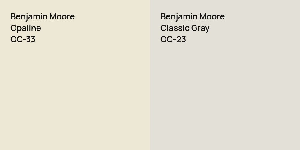 Benjamin Moore Opaline vs. Benjamin Moore Classic Gray