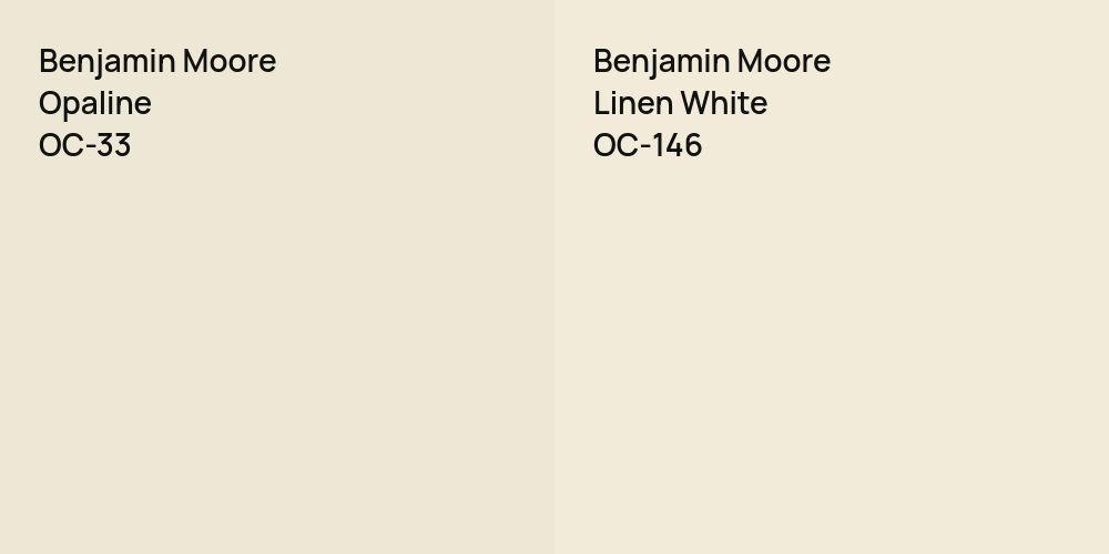 Benjamin Moore Opaline vs. Benjamin Moore Linen White