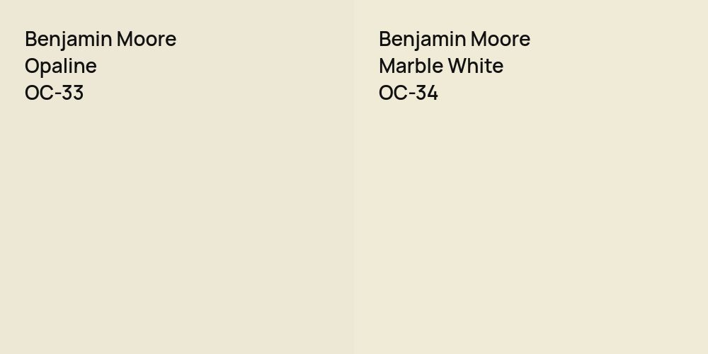 Benjamin Moore Opaline vs. Benjamin Moore Marble White