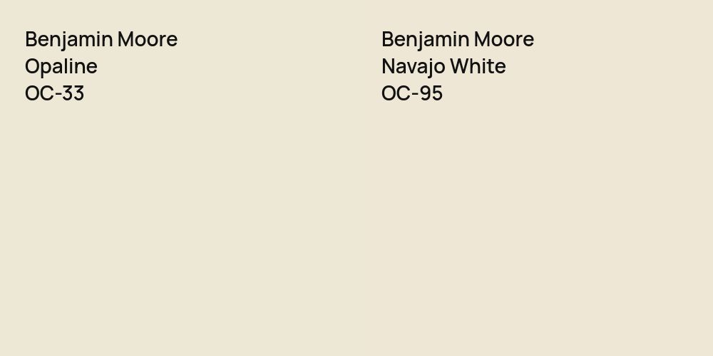 Benjamin Moore Opaline vs. Benjamin Moore Navajo White