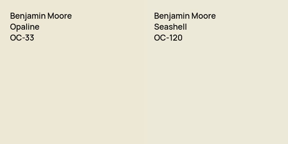 Benjamin Moore Opaline vs. Benjamin Moore Seashell