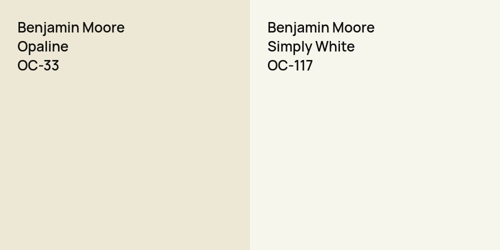 Benjamin Moore Opaline vs. Benjamin Moore Simply White