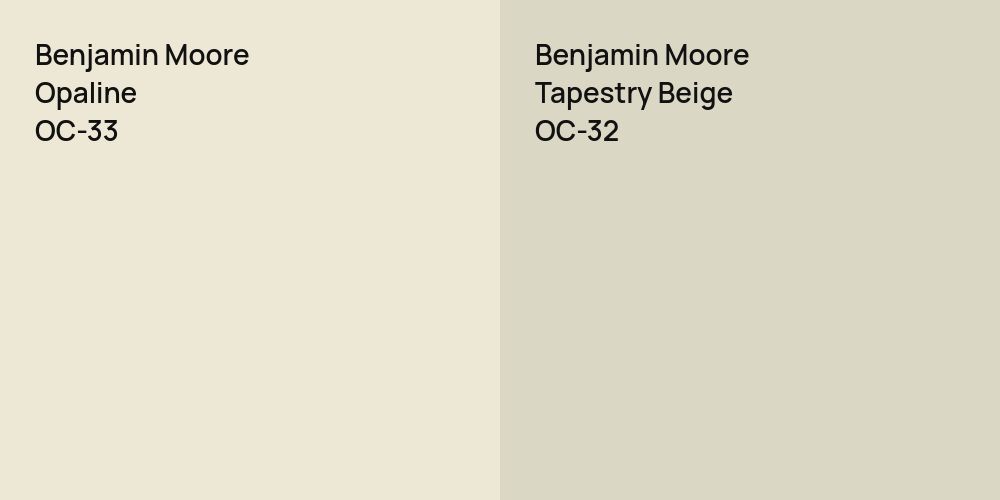 Benjamin Moore Opaline vs. Benjamin Moore Tapestry Beige