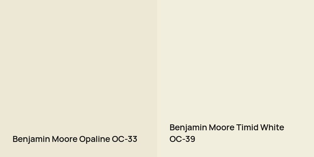 Benjamin Moore Opaline vs. Benjamin Moore Timid White