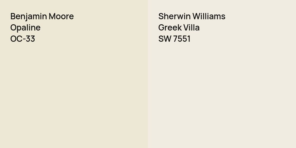 Benjamin Moore Opaline vs. Sherwin Williams Greek Villa