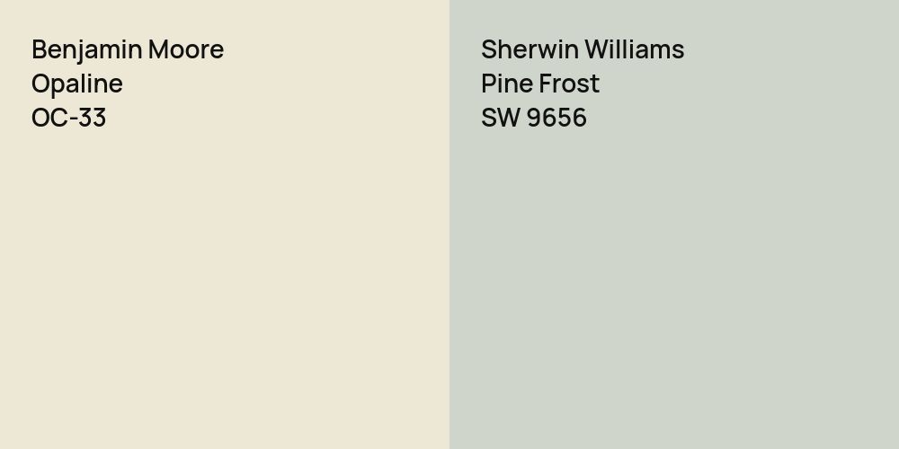 Benjamin Moore Opaline vs. Sherwin Williams Pine Frost