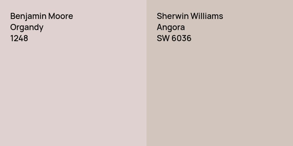 Benjamin Moore Organdy vs. Sherwin Williams Angora