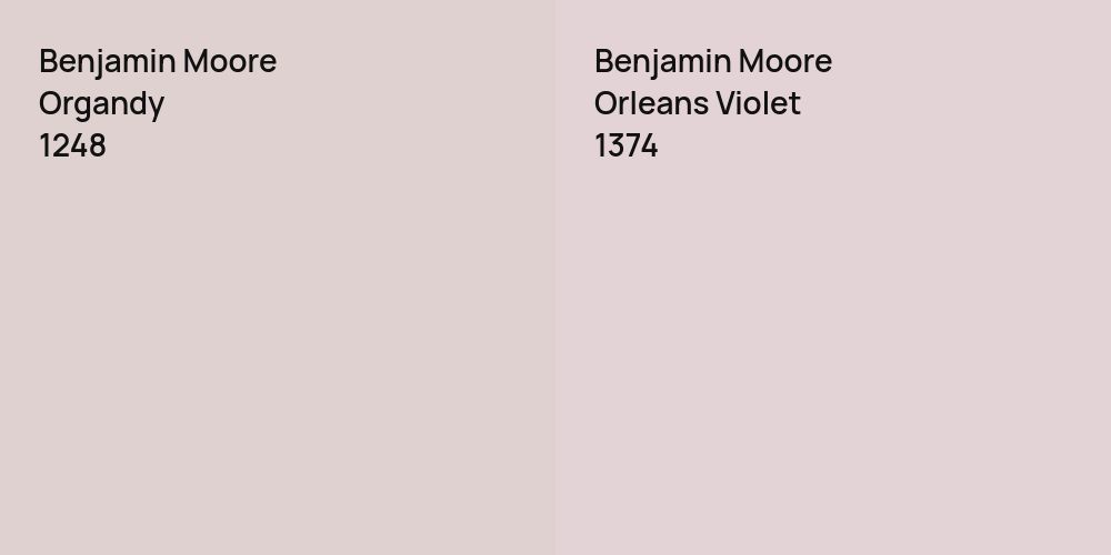 Benjamin Moore Organdy vs. Benjamin Moore Orleans Violet