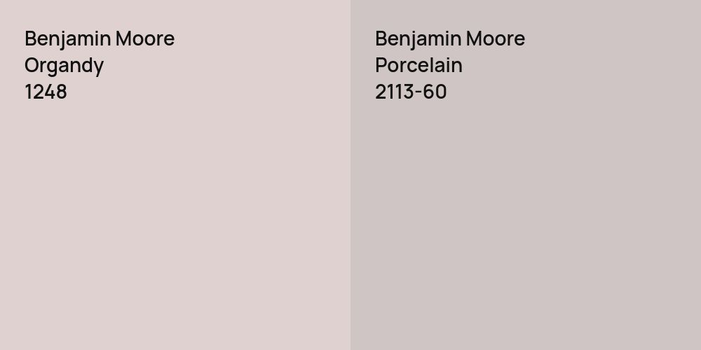 Benjamin Moore Organdy vs. Benjamin Moore Porcelain