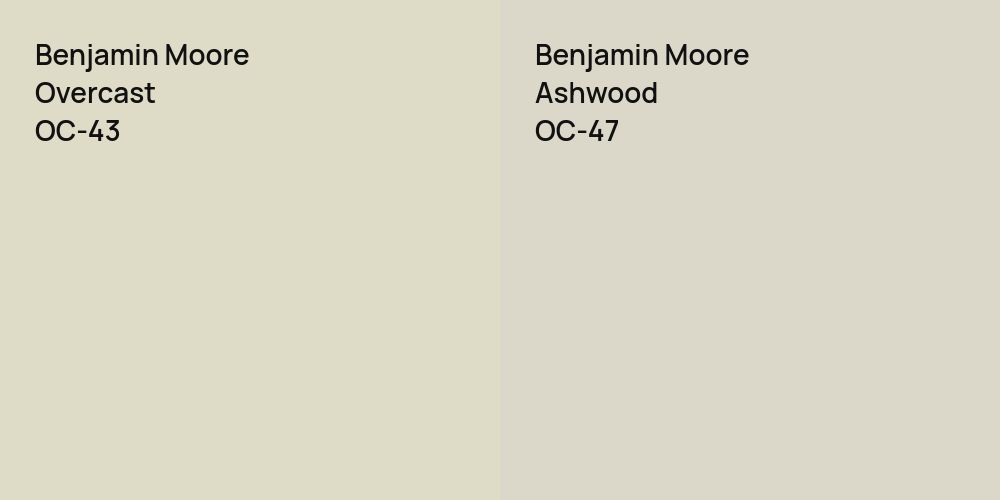 Benjamin Moore Overcast vs. Benjamin Moore Ashwood